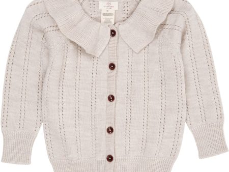 Copenhagen Colors Pale Cream Melange Merino Pattern Cardigan M. Krave Sale