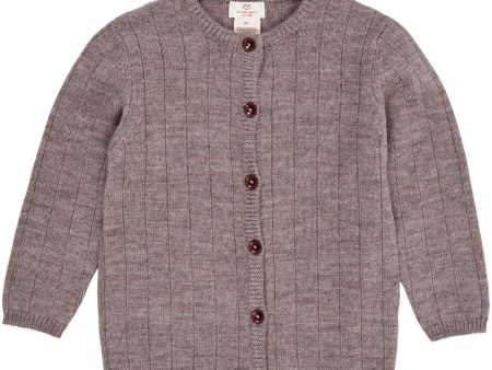 Copenhagen Colors Natural Melange Merino Knitted Cardigan M. Bred Rib Online