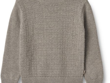 Wheat Warm Grey Melange Knit Pullover Borris on Sale