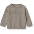 Wheat Warm Grey Melange Knit Cardigan Sofus Online now