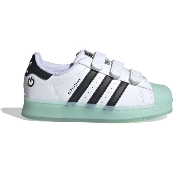 adidas Originals Cloud White Seflaq Core Black Superstar Led Lights Cf C Sneakers For Sale