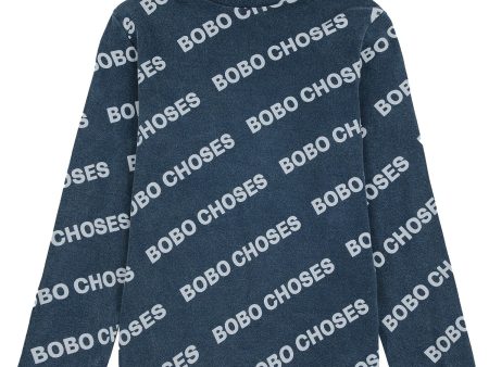 Bobo Choses Midnight Blue All Over Rib Turtle Neck Bluse on Sale