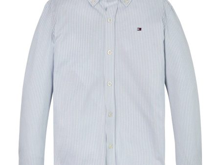 Tommy Hilfiger Breezy Blue Stripes Allover Regular Skjorte For Sale