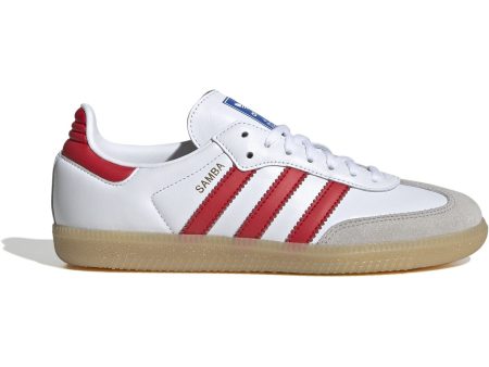 adidas Originals Cloud White Collegiate Red Gum Samba Og J Sneakers Online now