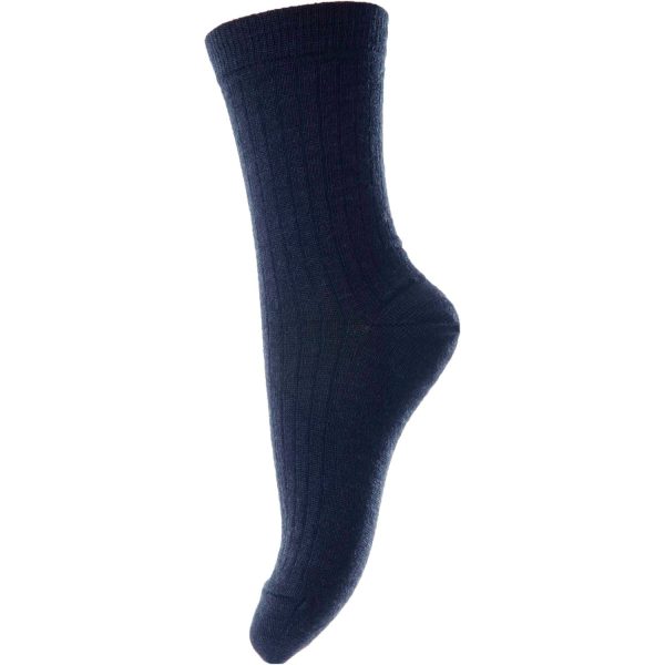 Mp Danmark Navy 718 Wool rib socks Sale