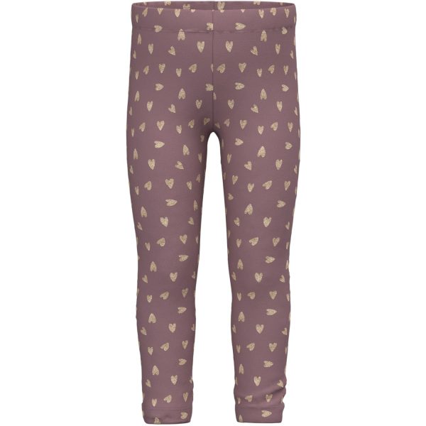 Name It Grape Shake W. Glitter Hearts Tavina Sweat Fleece Leggings Noos For Cheap