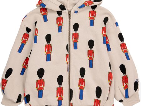 Bobo Choses Light Brown Little Tin Soldiers All Over Zipped Hoodie Supply