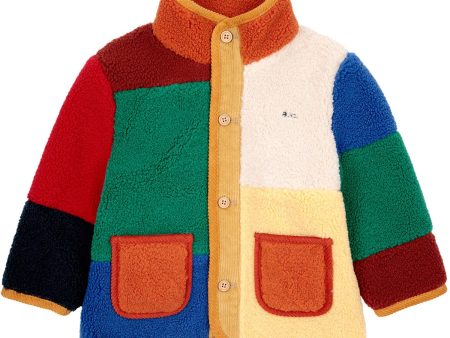 Bobo Choses Multicolor Color Block Sheepskin Jacket Hot on Sale